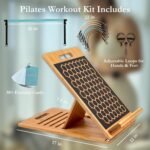 3-in-1 Pilates Workout Kit by Sage London - Premium Bamboo Slant Board, Pilates Bar Kit with Resistance Bands & 54 Exercise Cards for Home Workouts, Calf Stretcher, Squats, and Pilates Training - Image 3