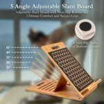 3-in-1 Pilates Workout Kit by Sage London - Premium Bamboo Slant Board, Pilates Bar Kit with Resistance Bands & 54 Exercise Cards for Home Workouts, Calf Stretcher, Squats, and Pilates Training - Image 4