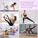 Pilates Ring Set Exercise Equipment with Exercise Bands Resistance Bands Set, Pilates Ball, Sliding Disks – Workout Equipment Home Gym Includes Complete Fitness Poster - Image 6