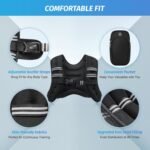 ZELUS Weighted Vest, 6lb/8lb/12lb/16lb/20lb/25lb/30lb Weight Vest with Reflective Stripe for Workout, Strength Training, Running, Fitness, Muscle Building, Weight Loss, Weightlifting - Image 2