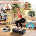 AXV Vibration Plate Exercise Machine Whole Body Workout Portable Mini Vibrate Fitness Platform Lymphatic Drainage Machine for Weight Loss Shaping Toning Wellness Home Gyms Workout (Mini) - Image 2