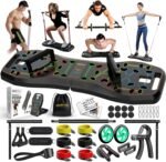 LALAHIGH 25-in-1 4rd Generation Push Up Board - Multi-Functional Foldable Gym System with Resistance Bands, Pilates Bar & Pulleys, Portable Workout Equipment for Men & Women, Chest/Back/Abs Training