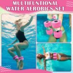 6 Pcs Aquatic Exercise Set Water Aerobics Set with Large Mesh Beach Bag Pool Fitness Equipment Foam Water Dumbbell Ankle Swimming Weight Aquatic Swim Belt for Exercise Weight Loss - Image 6