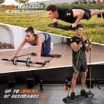 LALAHIGH 25-in-1 4rd Generation Push Up Board - Multi-Functional Foldable Gym System with Resistance Bands, Pilates Bar & Pulleys, Portable Workout Equipment for Men & Women, Chest/Back/Abs Training - Image 4