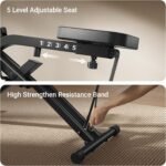 UMAY Squat Machine for Home, Foldable Exercise Equipment, Squat Rowing Machine with 3 High-Strength Resistance Band - Image 4