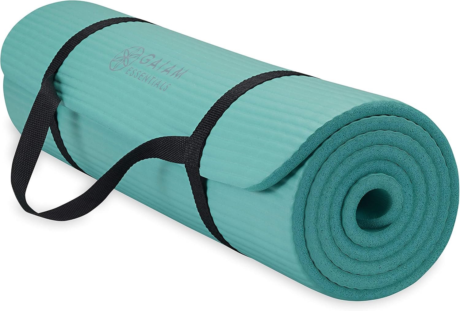 81k53EsViVL._AC_SL1500_.jpg Gaiam Essentials Thick Yoga Mat Fitness & Exercise Mat with Easy-Cinch Yoga Mat Carrier Strap, 72"L x 24"W x 2/5 Inch Thick - Image 1