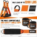 Heavy Resistance Bands for Working Out, 300lbs/360lb/420lb Exercise Bands Workout Bands with Handles, Door Anchor, Ankle Straps, Home Gym Workout Equipment for Men Fitness Strength Training Stretching - Image 3