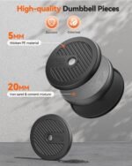 FEIERDUN Adjustable Dumbbells, 20/30/40/45/70/90lbs Free Weight Set with Connector, 5 in1 Dumbbells Set Used as Barbell, Kettlebells, Push up Stand, Weight Plate, Fitness Exercises for Home Gym Suitable Men/Women - Image 4
