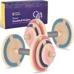 Special Supplies Kids Wooden Workout Play Weights Set - Adjustable Dumbbells Set for Home Gym Equipment, Exercise Workout Set for School or Home Fitness Activities, Pastel Colors (Set of 2 Dumbbells)