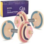 Special Supplies Kids Wooden Workout Play Weights Set - Adjustable Dumbbells Set for Home Gym Equipment, Exercise Workout Set for School or Home Fitness Activities, Pastel Colors (Set of 2 Dumbbells)