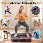 AXV Vibration Plate Fitness Platform Exercise Machine Vibrating Lymphatic Drainage Shaking Full Body Shaker Workout Vibrate Stand Shake Board Sport Gym for Weight Loss Fat Burner for Women Men - Image 2