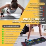 Solid Push Up Board 15 in 1 Home Workout Equipment Multi-Functional Pushup Stands System Fitness Floor Chest Muscle Exercise Professional Equipment Burn Fat Strength Training Arm Men & Women Weights - Image 4