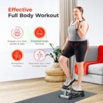 Sunny Health & Fitness Mini Stepper for Exercise at Home, Stair Step Workout Machine with Resistance Band and Over 300lb Weight Capacity, Optional Twist Motion and Free SunnyFit App Connection - Image 2
