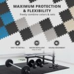 Gym Flooring Set - Interlocking EVA Soft Foam Floor Mat, 18 Pieces Puzzle Rubber Tiles Protective Ground Surface Protection, Play Workout Exercise Mats Underlay Matting Sports Pool Home Fitness Garage - Image 5