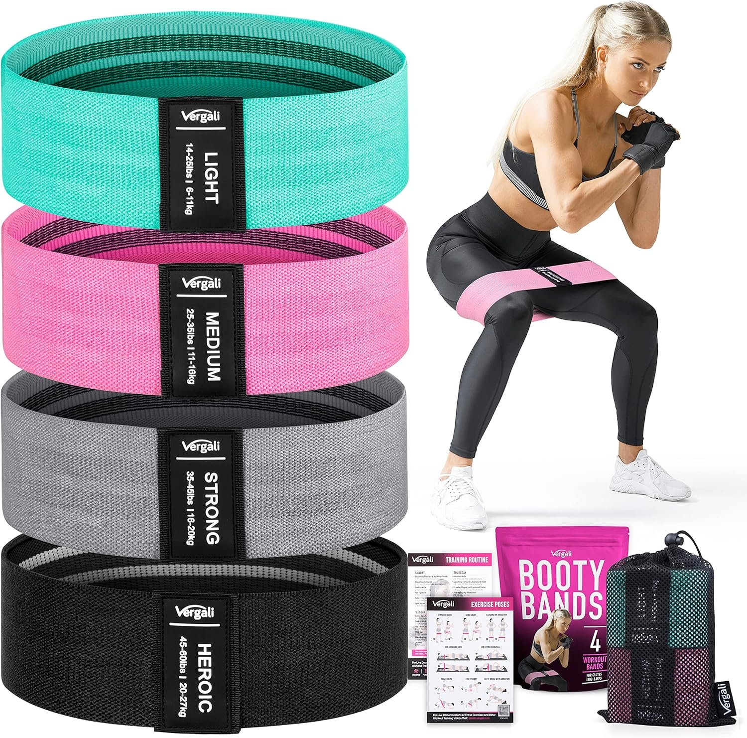 91UnDO-XhlL._AC_SL1500_.jpg Resistance Bands for Working Out with Workout Bands Guide. 4 Booty Bands for Women Men Fabric Elastic Bands for Exercise Bands Resistance Bands for Legs Bands for Working Out Hip Thigh Glute Bands Set - Image 1