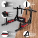 Yes4All Multifunctional Wall Mounted Pull Up Bar Chin Up Bar Dip Station for Home Gym Workout, Power Tower Set Training Equipment Fitness Supports 515 lbs - Image 2